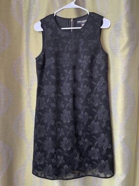 Karl Lagerfeld Black Floral Jacquard Mini Dress